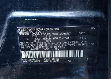 2018 Toyota Rav4 Xle z USA, uszkodzony, nr VIN JTMWFREV1JJ180201